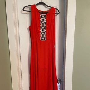 Coral maxi sleeveless dress -Anthropologie